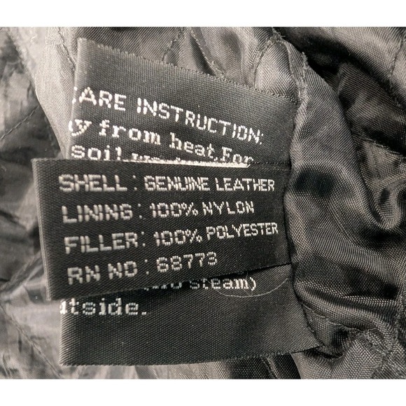 Cougar Leather Men's XL Coat Pockets Black Bomber Biker Jacket - Picture 7 of 11